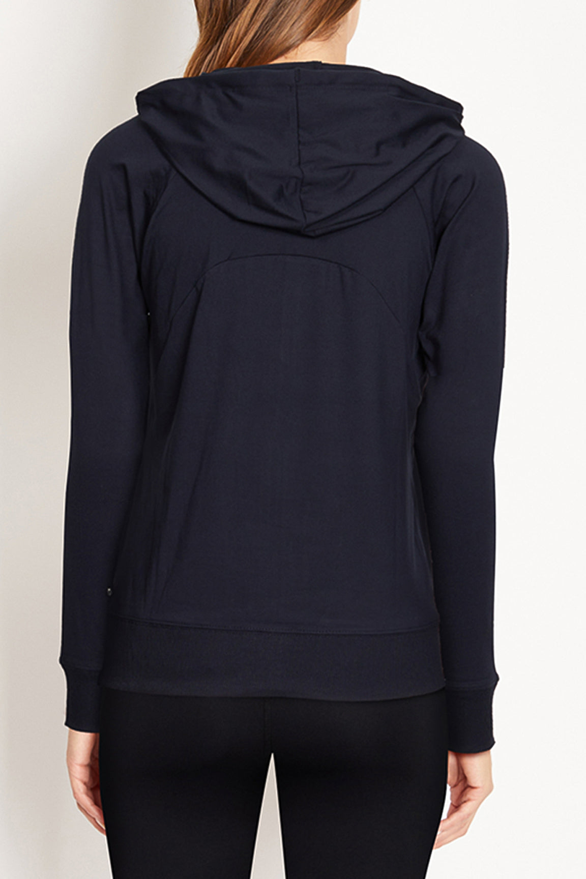 Mona Jacket, alternate angle view, showing visible design features and texture of the smooth woven fabric..