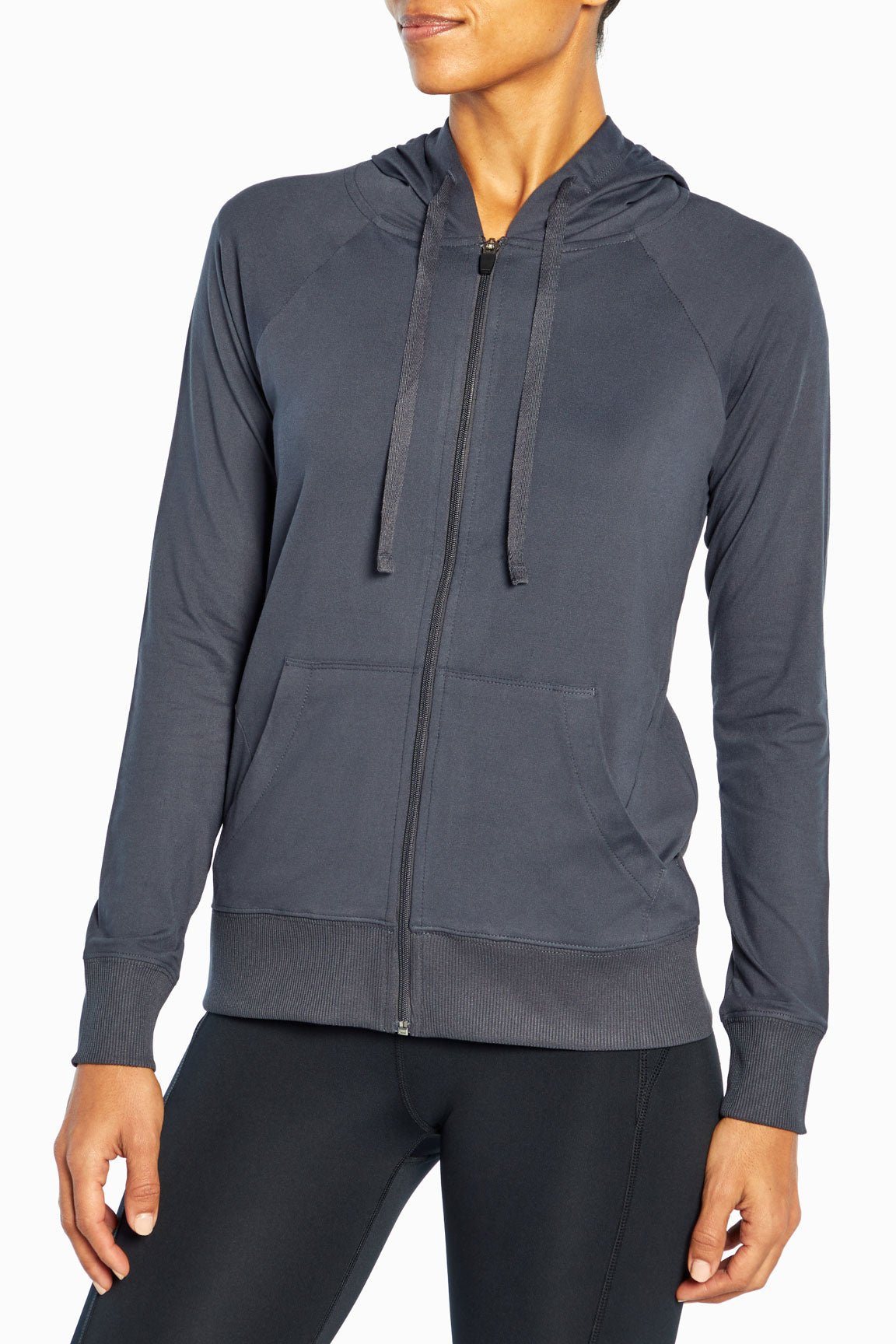 Mona Jacket, alternate angle view, showing visible design features and texture of the smooth woven fabric..