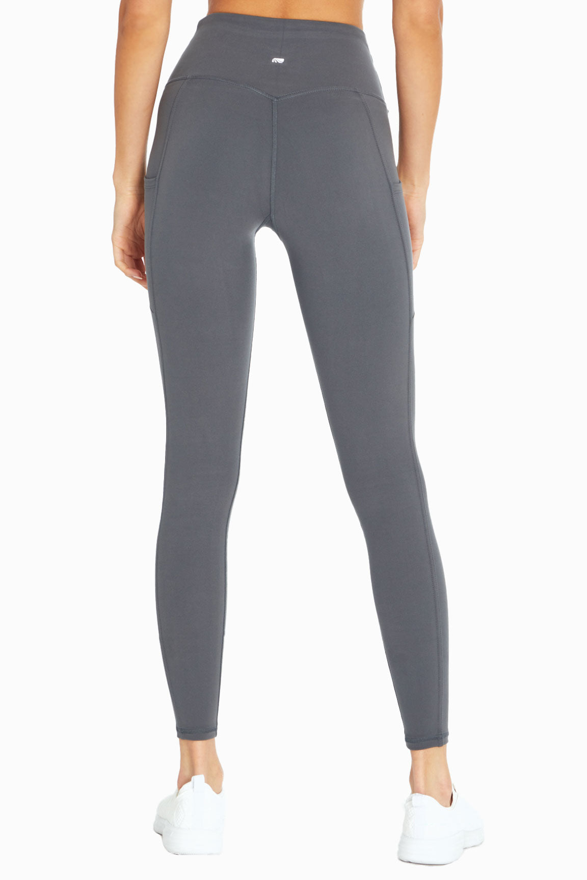 Cameron Side Pocket Tummy Control Legging, alternate angle view, showing visible design features and texture of the stretch knit fabric..
