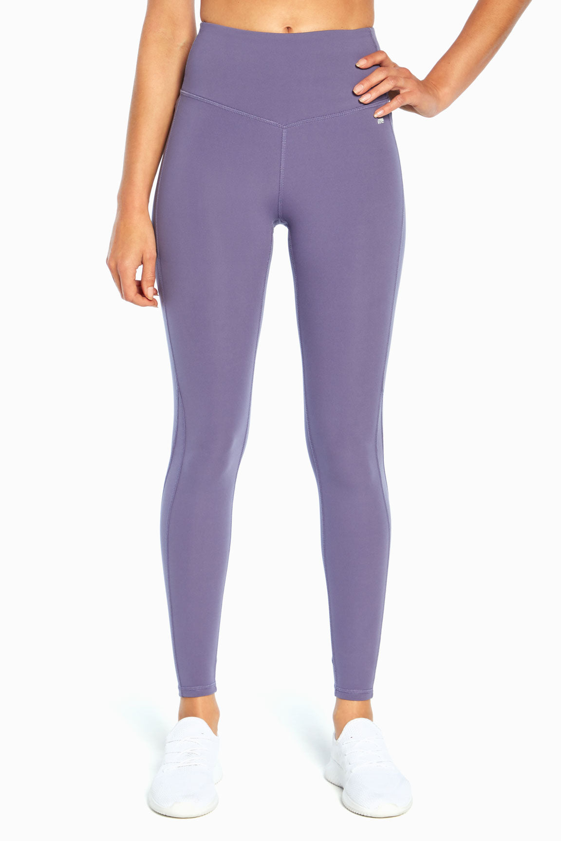 Contour Ankle Legging, alternate angle view, showing visible design features and texture of the stretch knit fabric..