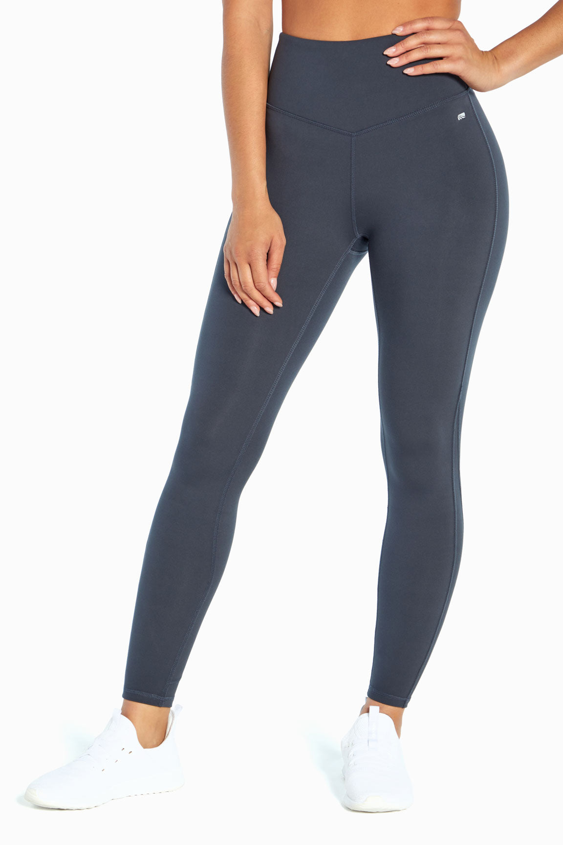 Contour Ankle Legging, alternate angle view, showing visible design features and texture of the stretch knit fabric..
