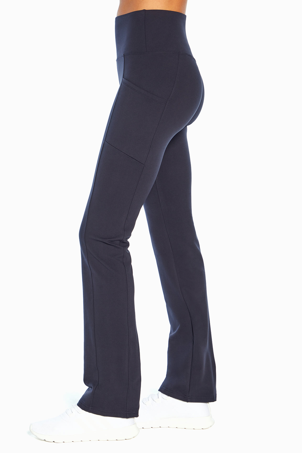 Eclipse Side Pocket Tummy Control Yoga Pant, alternate angle view, showing visible design features and texture of the durable stretch fabric..