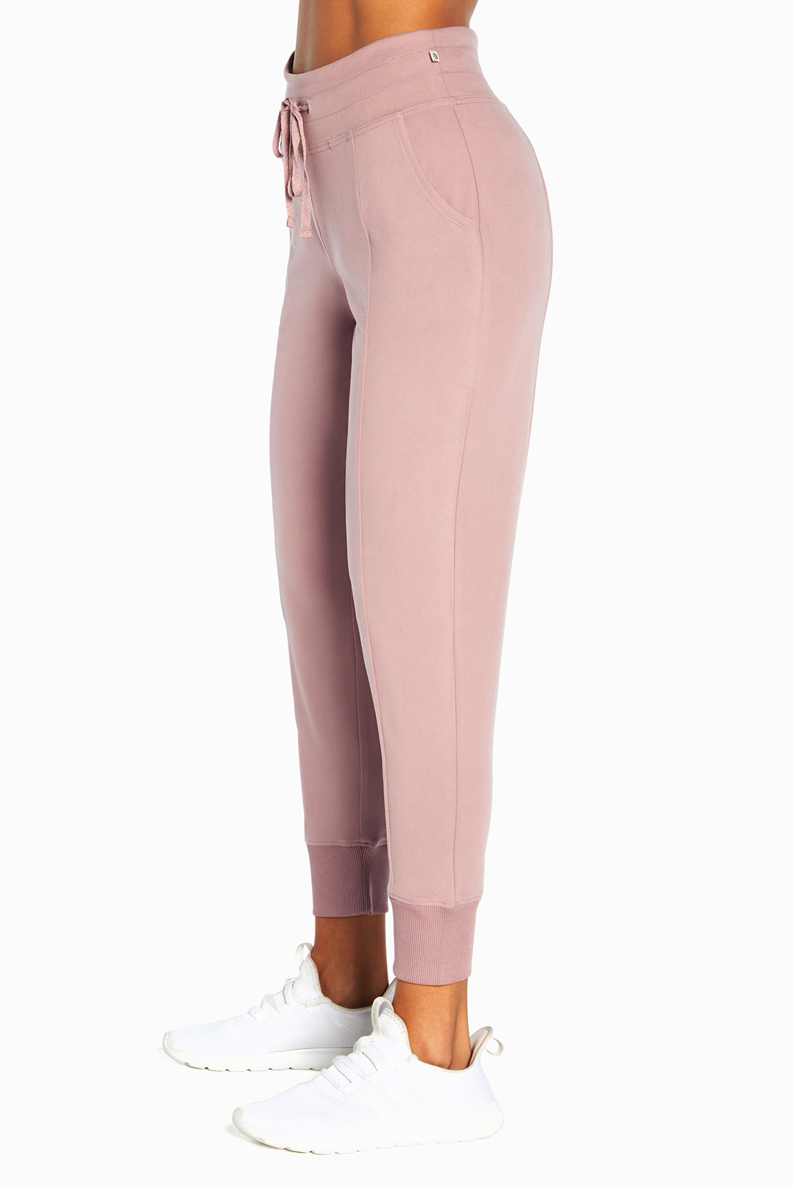 Mona Jogger, alternate angle view, showing visible design features and texture of the soft knit fabric..