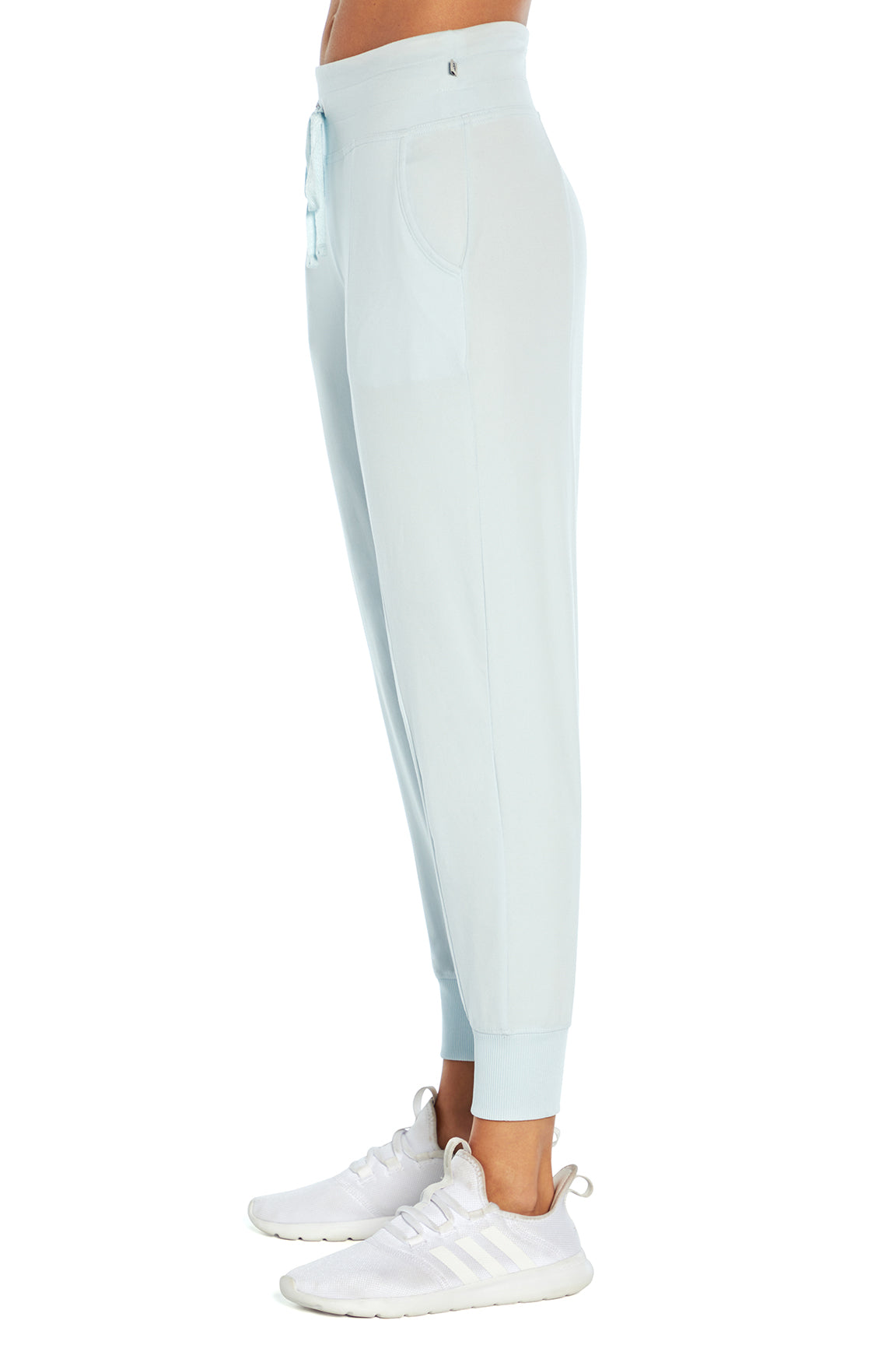 Mona Jogger, alternate angle view, showing visible design features and texture of the soft knit fabric..