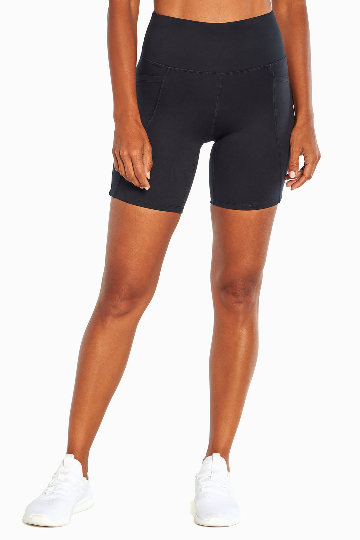 Luna Side Pocket Short, alternate angle view, showing visible design features and texture of the soft knit fabric..