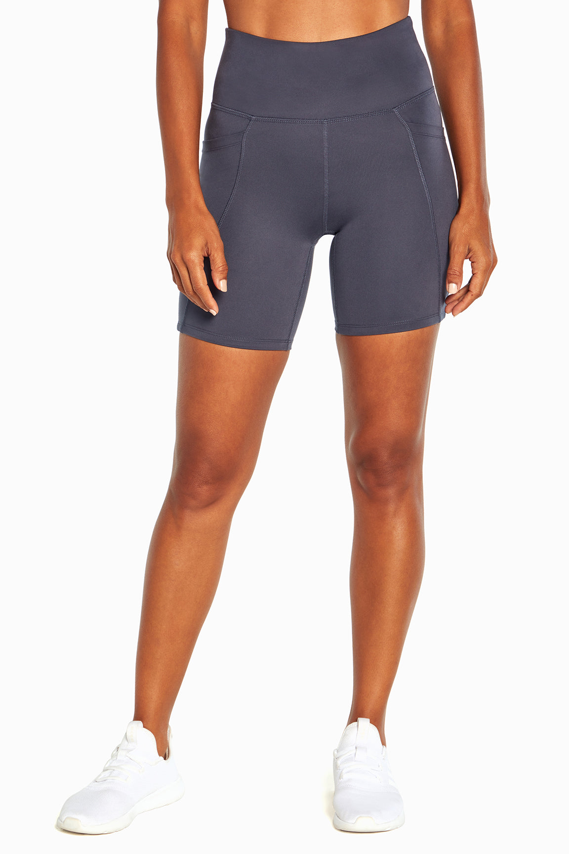 Luna Side Pocket Short, alternate angle view, showing visible design features and texture of the soft knit fabric..