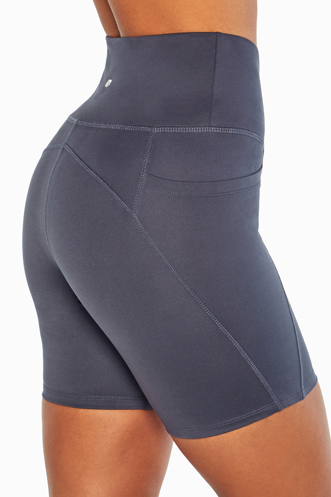 Luna Side Pocket Short, alternate angle view, showing visible design features and texture of the soft knit fabric..