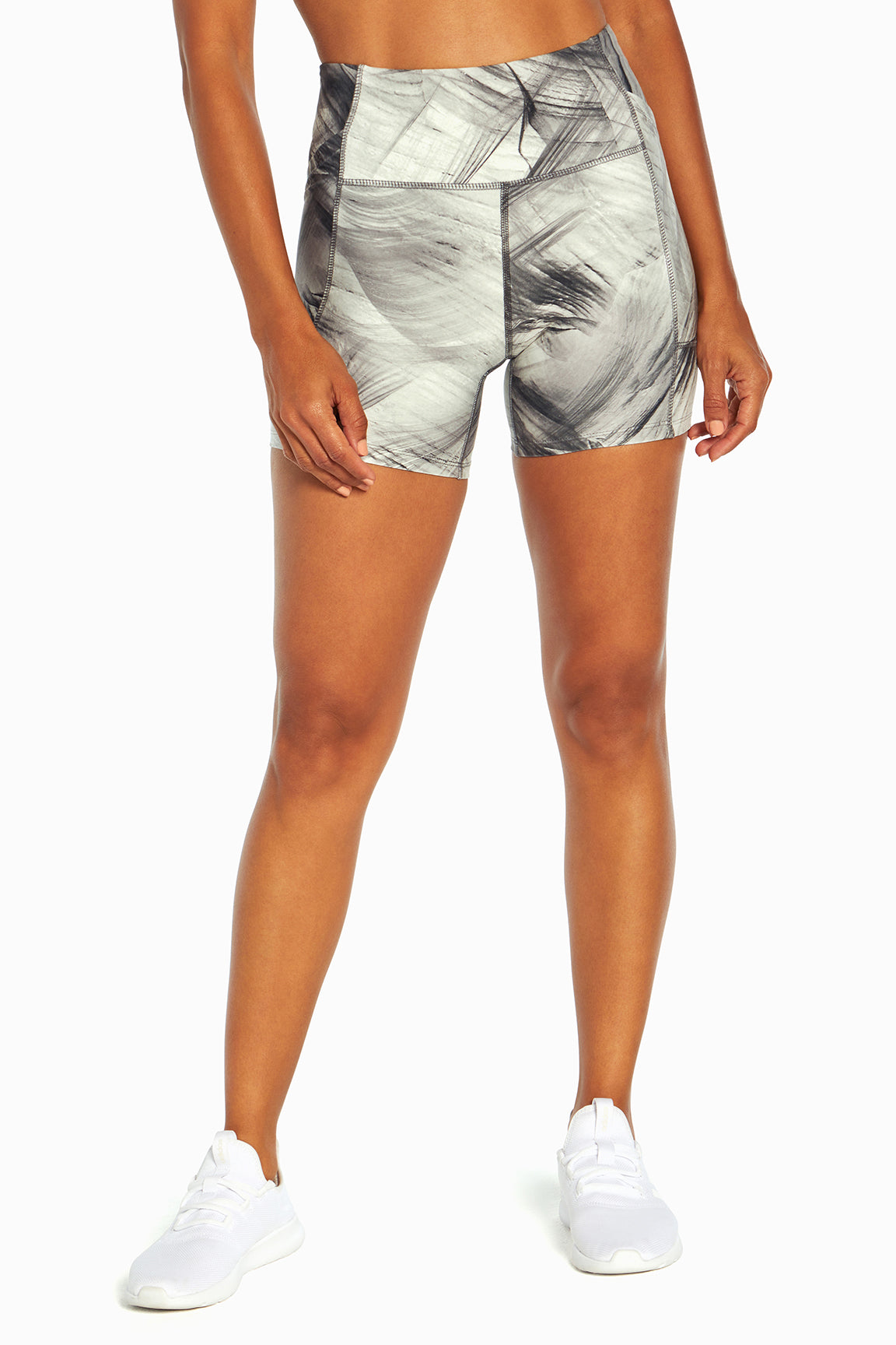 Emma Side Pocket Short, alternate angle view, showing visible design features and texture of the soft knit fabric..