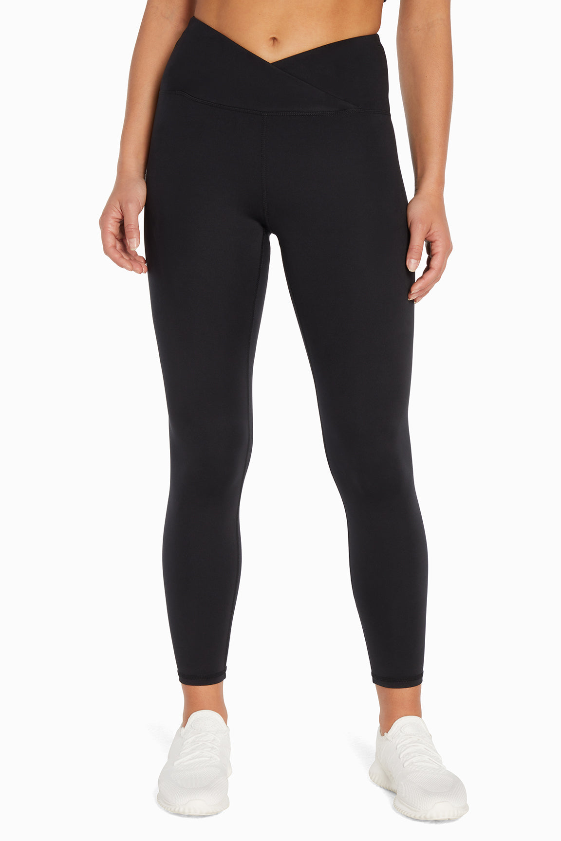 Balance Collection Crossover Legging, alternate angle view, showing visible design features and texture of the stretch knit fabric..