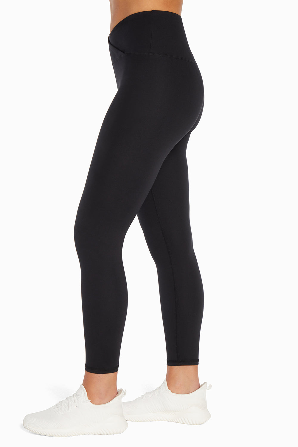 Balance Collection Crossover Legging, alternate angle view, showing visible design features and texture of the stretch knit fabric..