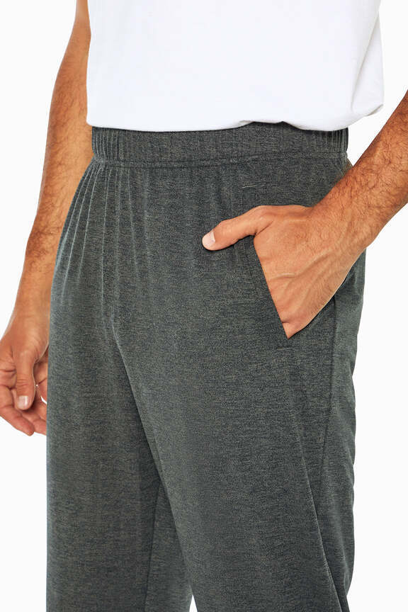 Balance Collection For Men Oscar Jogger, alternate angle view, showing visible design features and texture of the soft knit fabric.. #color_heather-black