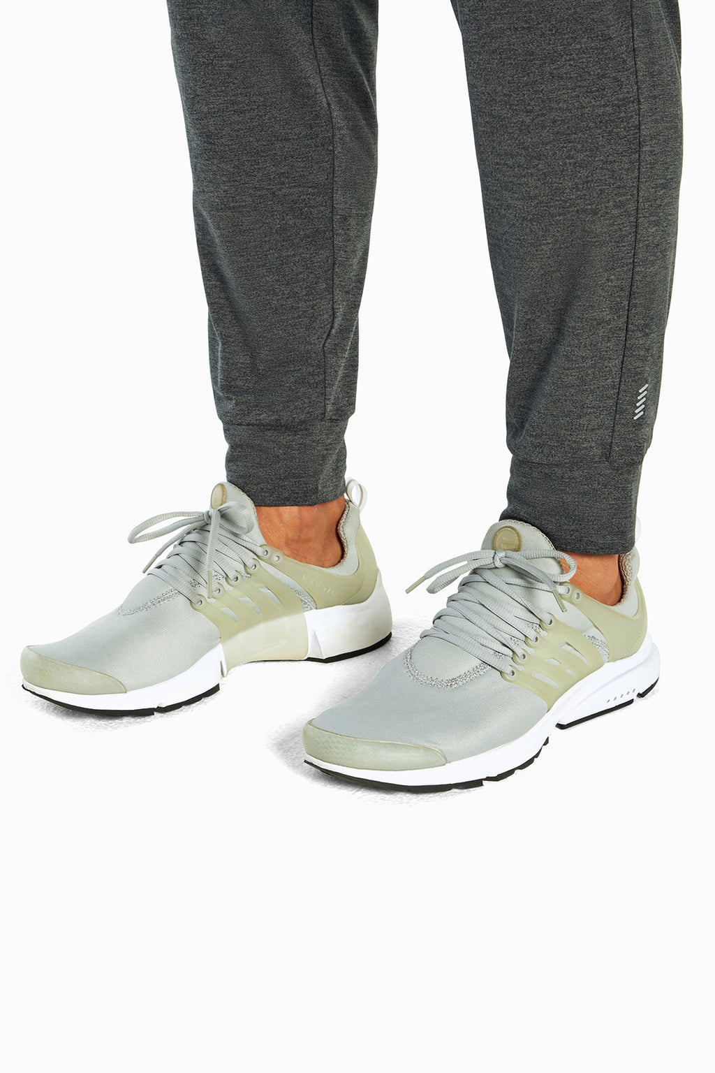 Balance Collection For Men Oscar Jogger, back view, showing visible design features and texture of the soft knit fabric.. #color_heather-black
