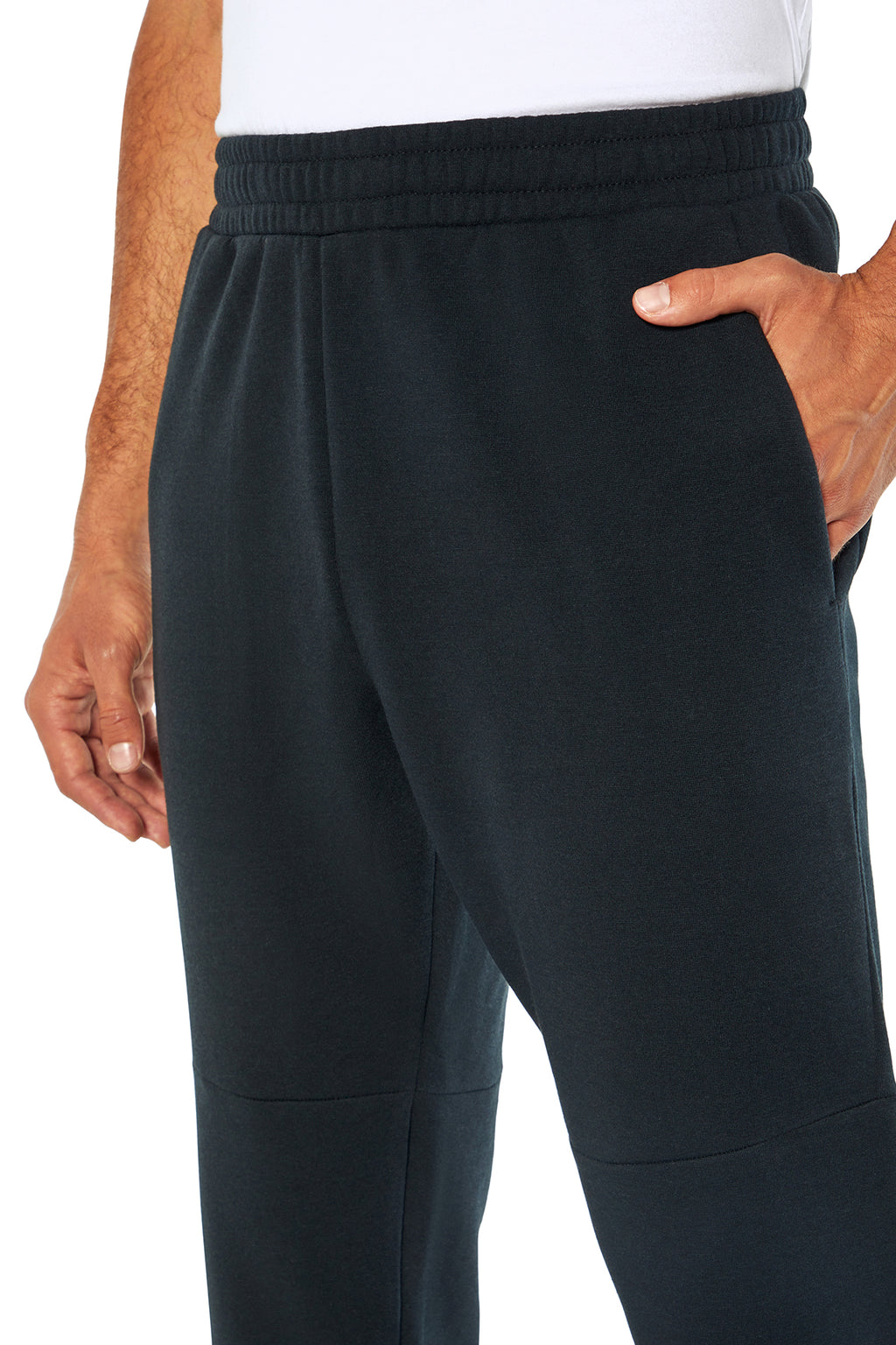 Balance Collection For Men Damian Jogger, alternate angle view, showing visible design features and texture of the soft knit fabric.. #color_black