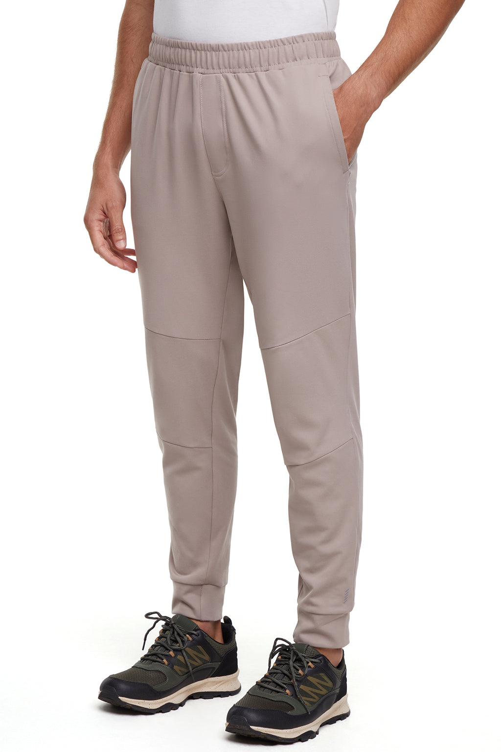Balance Collection For Men Hector Jogger, alternate angle view, showing visible design features and texture of the soft knit fabric.. #color_moon-rock