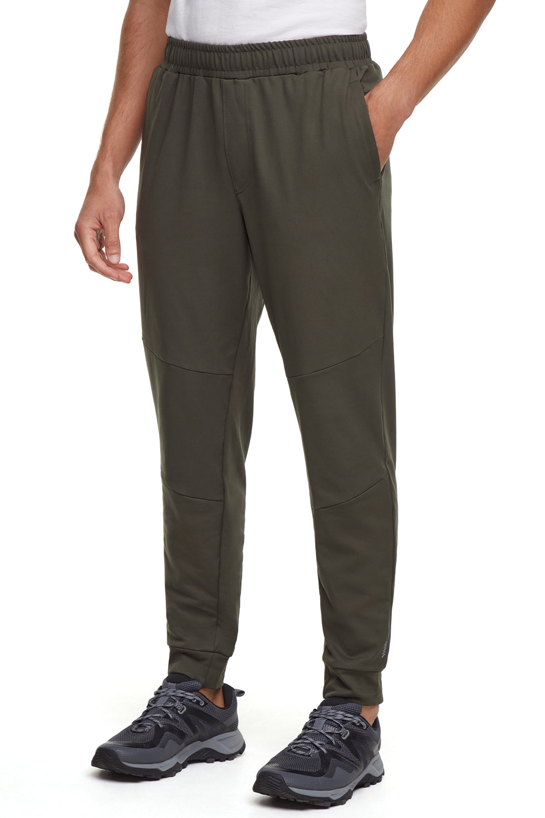 Balance Collection For Men Hector Jogger, front view, showing visible design features and texture of the soft knit fabric..