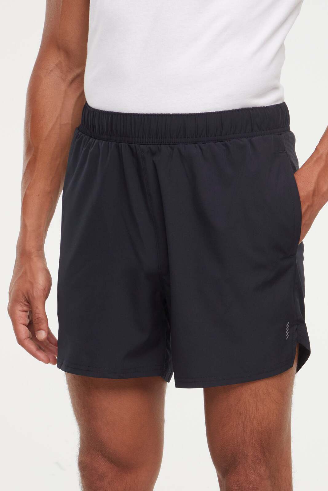 Balance Collection For Men Miguel Short, alternate angle view, showing visible design features and texture of the soft knit fabric.. 