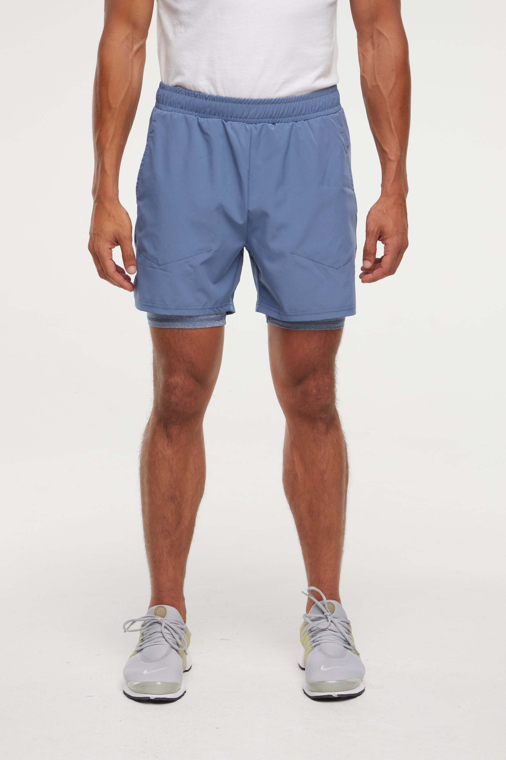 Balance Collection For Men Pablo Short, alternate angle view, showing visible design features and texture of the soft knit fabric.. 