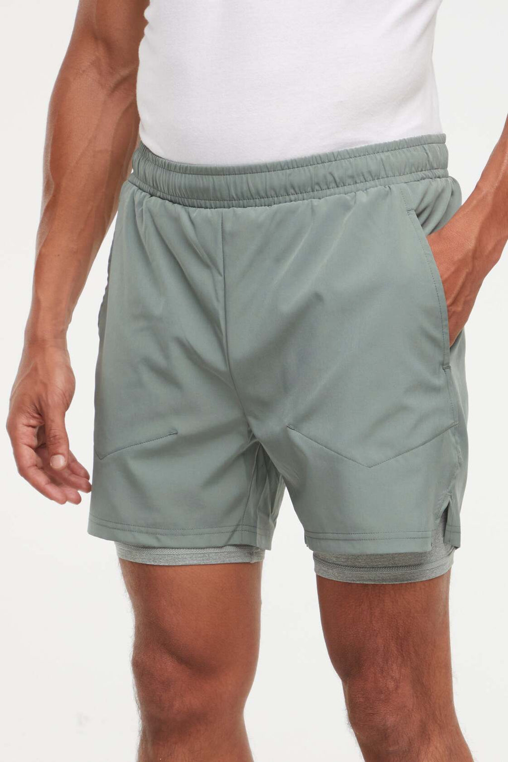Balance Collection For Men Pablo Short, alternate angle view, showing visible design features and texture of the soft knit fabric.. #color_laurel-wreath