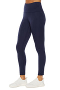 Balance Collection Basic High-Rise Tummy Control Legging, front view, showing visible design features and texture of the stretch knit fabric.. #color_peacoat