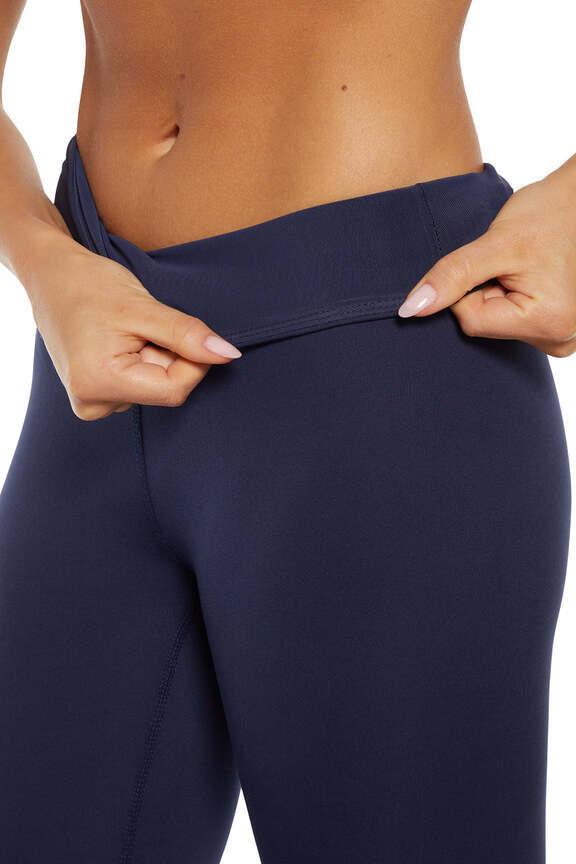 Balance Collection Basic High-Rise Tummy Control Legging, alternate angle view, showing visible design features and texture of the stretch knit.. #color_peacoat