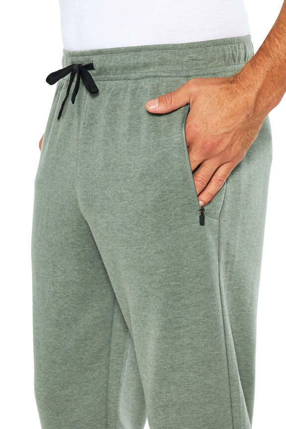 Balance Collection For Men Willow Jogger, alternate angle view, showing visible design features and texture of the soft knit fabric.. #color_heather-sage