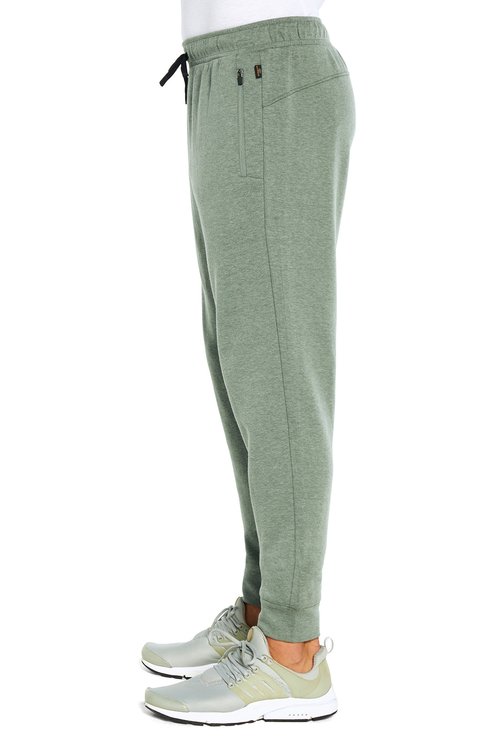 Balance Collection For Men Willow Jogger, alternate angle view, showing visible design features and texture of the soft knit fabric.. #color_heather-sage