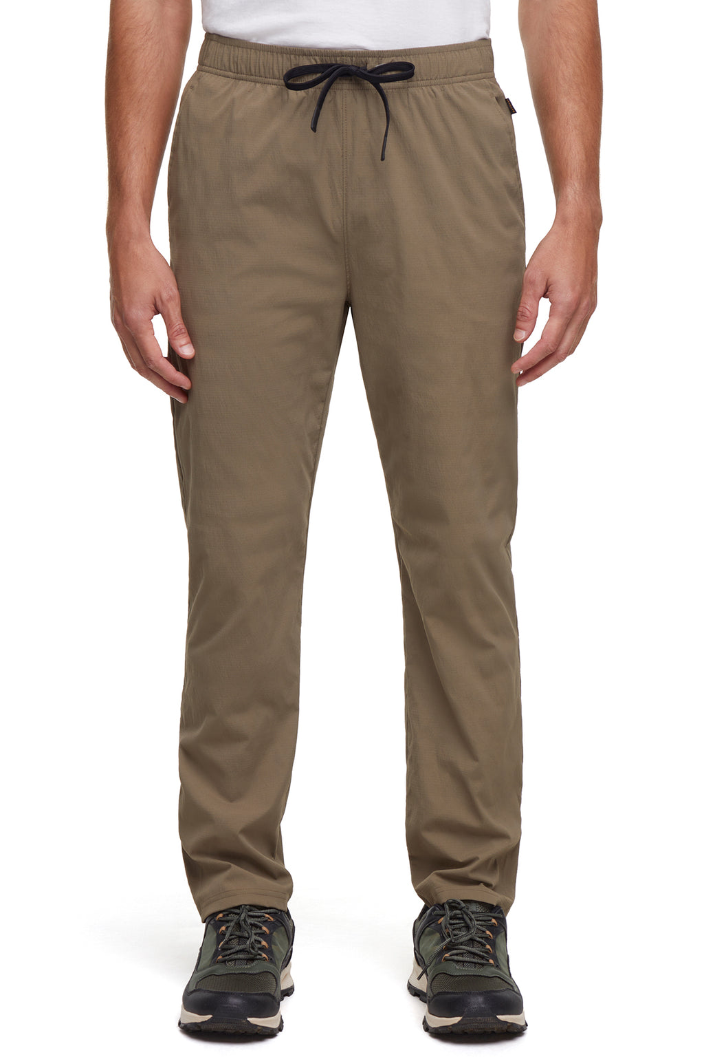 Balance Collection For Men Axton Pant, alternate angle view, showing visible design features and texture of the durable stretch fabric.. #color_stone-gray