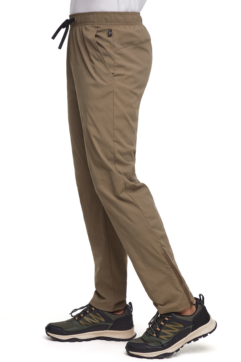 Balance Collection For Men Axton Pant, alternate angle view, showing visible design features and texture of the durable stretch fabric.. #color_stone-gray