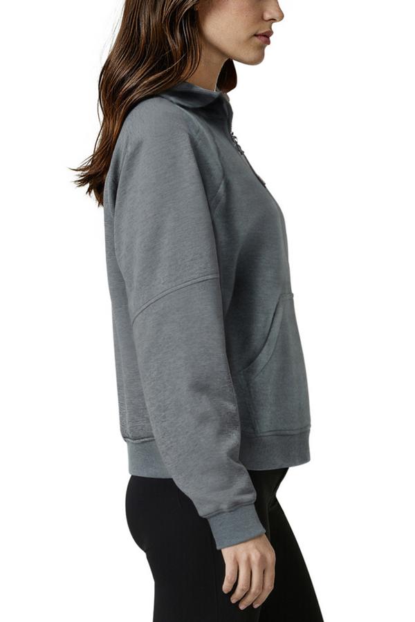 Camila 1/4 Zip Jacket, alternate angle view, showing visible design features and texture of the smooth woven fabric.. 