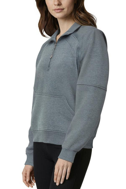 Camila 1/4 Zip Jacket, alternate angle view, showing visible design features and texture of the smooth woven fabric.. 