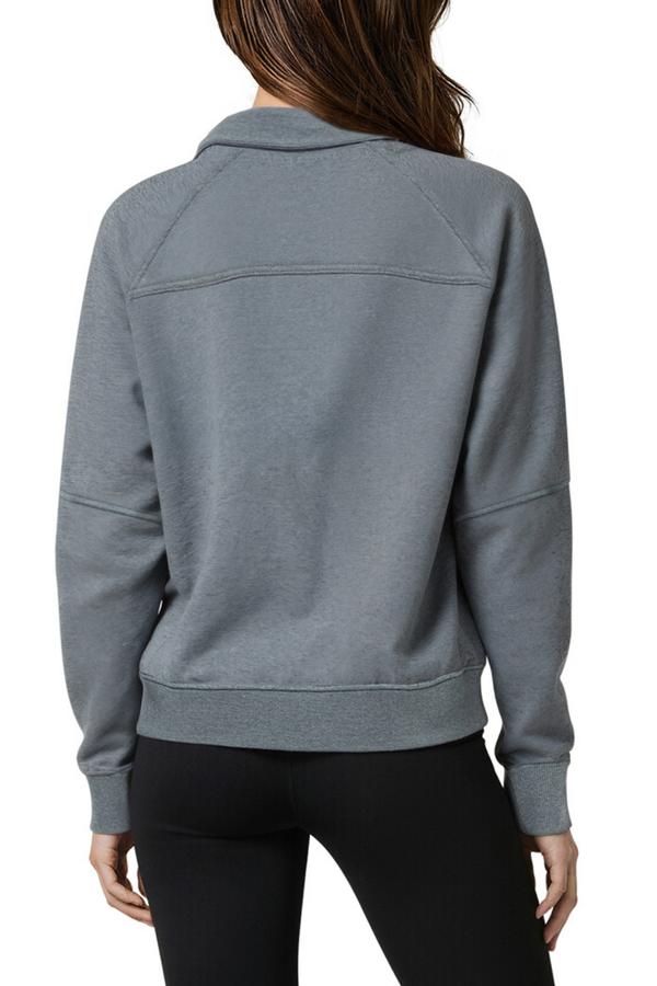 Camila 1/4 Zip Jacket, alternate angle view, showing visible design features and texture of the smooth woven fabric.. 