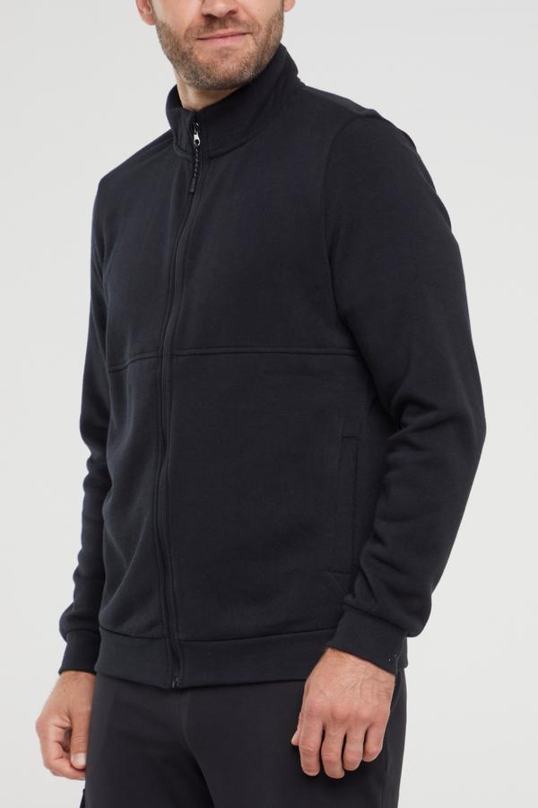 Balance Collection For Men Ace Fleece Jacket, alternate angle view, showing visible design features and texture of the smooth woven fabric.. 