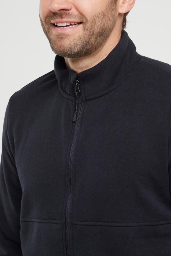 Balance Collection For Men Ace Fleece Jacket, alternate angle view, showing visible design features and texture of the smooth woven fabric.. 
