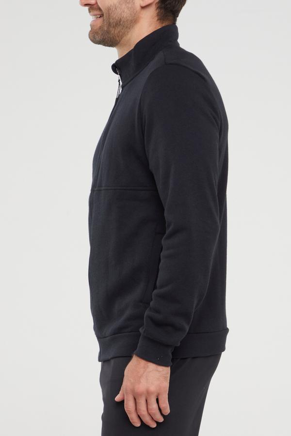 Balance Collection For Men Ace Fleece Jacket, alternate angle view, showing visible design features and texture of the smooth woven fabric.. 
