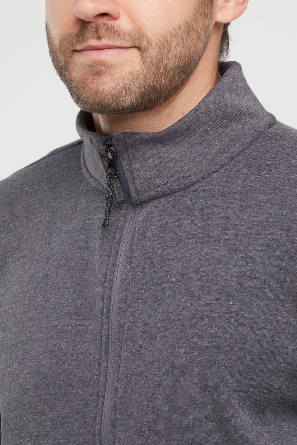 Balance Collection For Men Ace Fleece Jacket, alternate angle view, showing visible design features and texture of the smooth woven fabric.. 