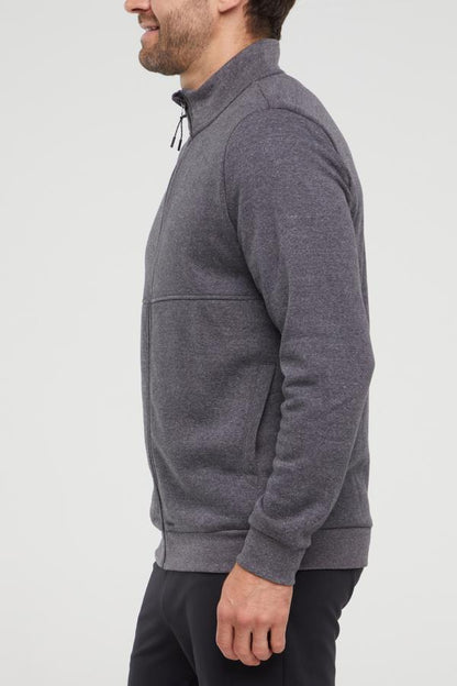 Balance Collection For Men Ace Fleece Jacket, alternate angle view, showing visible design features and texture of the smooth woven fabric.. 