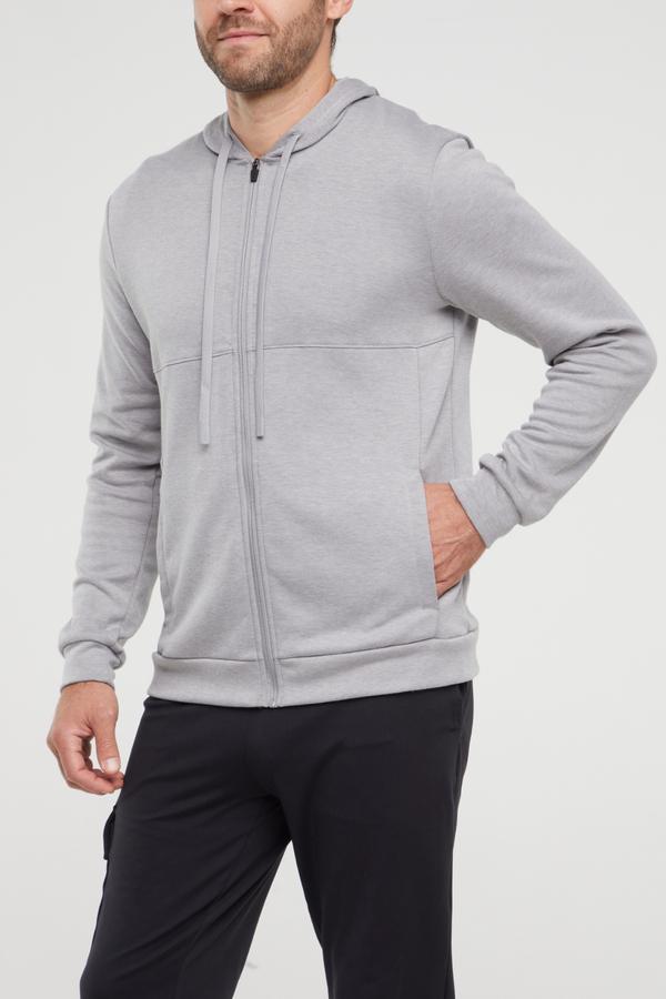 Balance Collection For Men Track Hoodie, alternate angle view, showing visible design features and texture of the soft fleece fabric.. 