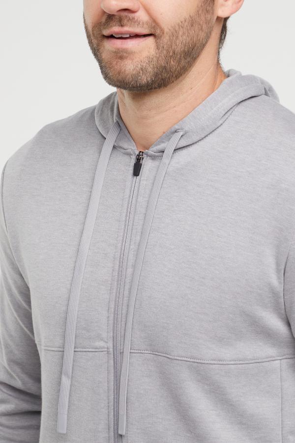 Balance Collection For Men Track Hoodie, alternate angle view, showing visible design features and texture of the soft fleece fabric.. 