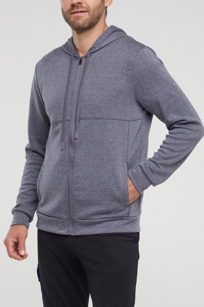 Balance Collection For Men Track Hoodie, alternate angle view, showing visible design features and texture of the soft fleece fabric.. 