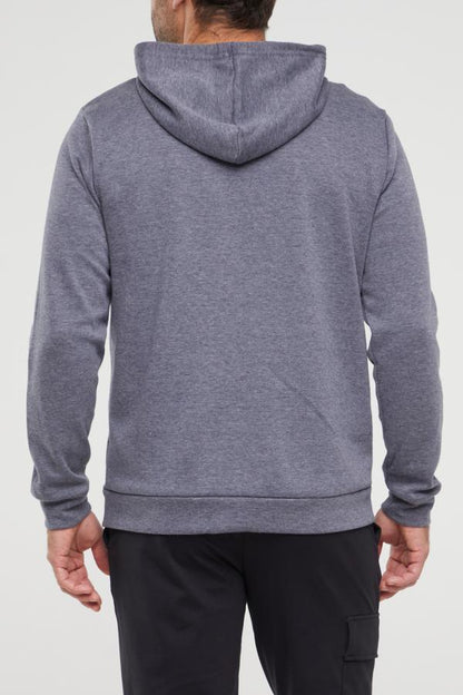 Balance Collection For Men Track Hoodie, alternate angle view, showing visible design features and texture of the soft fleece fabric.. 