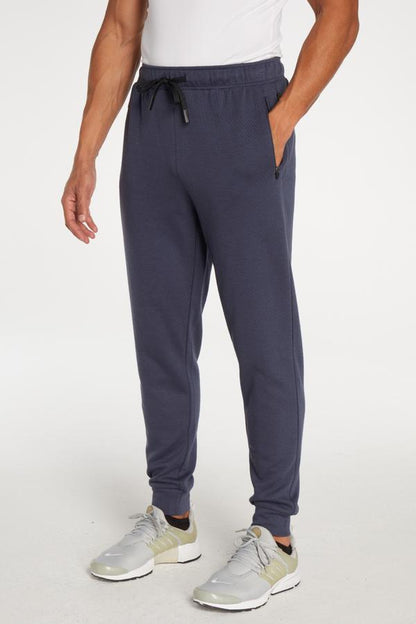 Balance Collection For Men Willow Jogger, alternate angle view, showing visible design features and texture of the soft knit fabric.. 