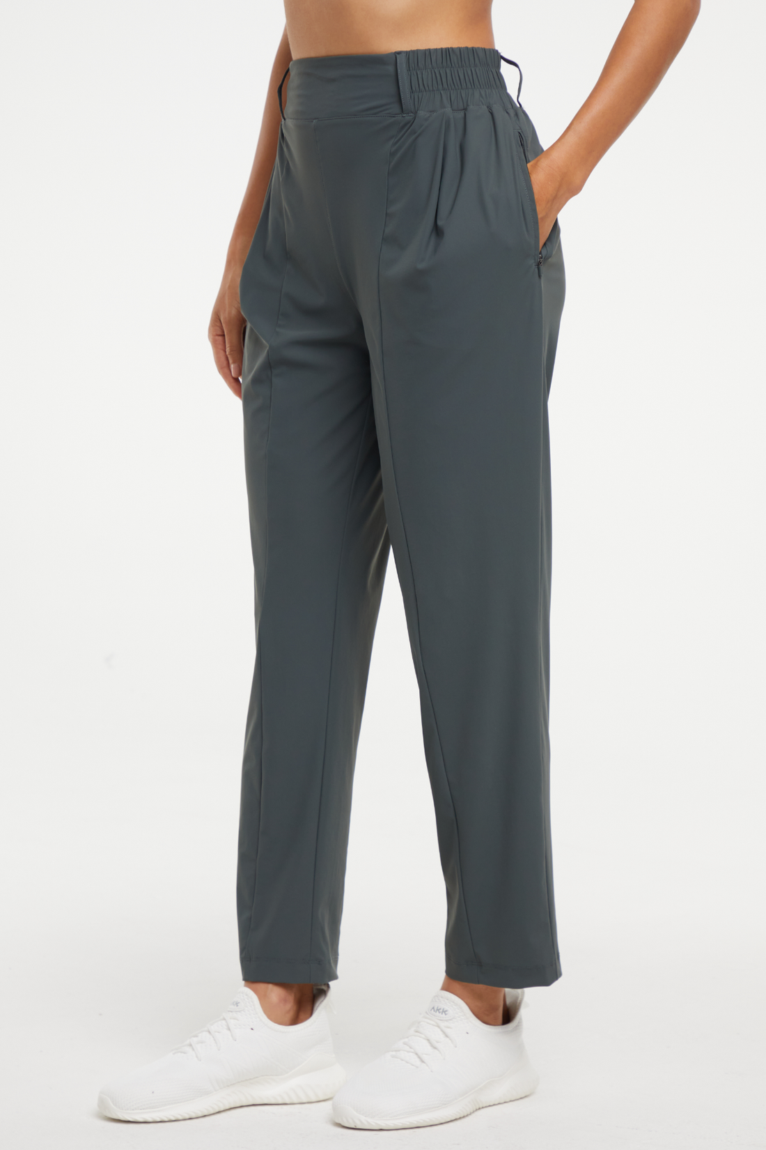 Nori Tapered Pant, front view, showing visible design features and texture of the durable stretch fabric..