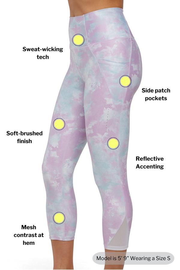 Jenny Side Pocket Mid Calf Capri - White Hazy Glow, close-up view of fabric and stitching, showing visible design features and texture of the soft.. 