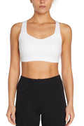 Willow Molded Bra, front view, showing visible design features and texture of the soft knit fabric.. #color_white