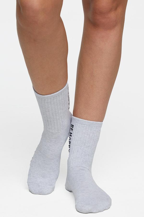 2 Pack Hailey Mid Crew Socks, close-up view of fabric and stitching, showing visible design features and texture of the soft knit fabric.. 
