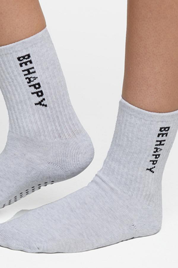 2 Pack Hailey Mid Crew Socks, alternate angle view, showing visible design features and texture of the soft knit fabric.. #color_heather-black-heather-white