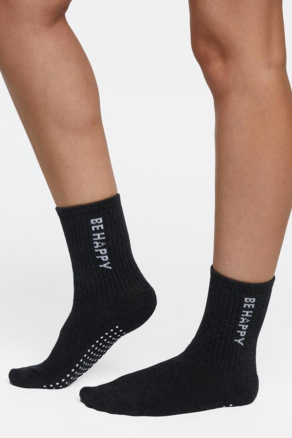 2 Pack Hailey Mid Crew Socks, side view showing pocket placement, showing visible design features and texture of the soft knit fabric.. 
