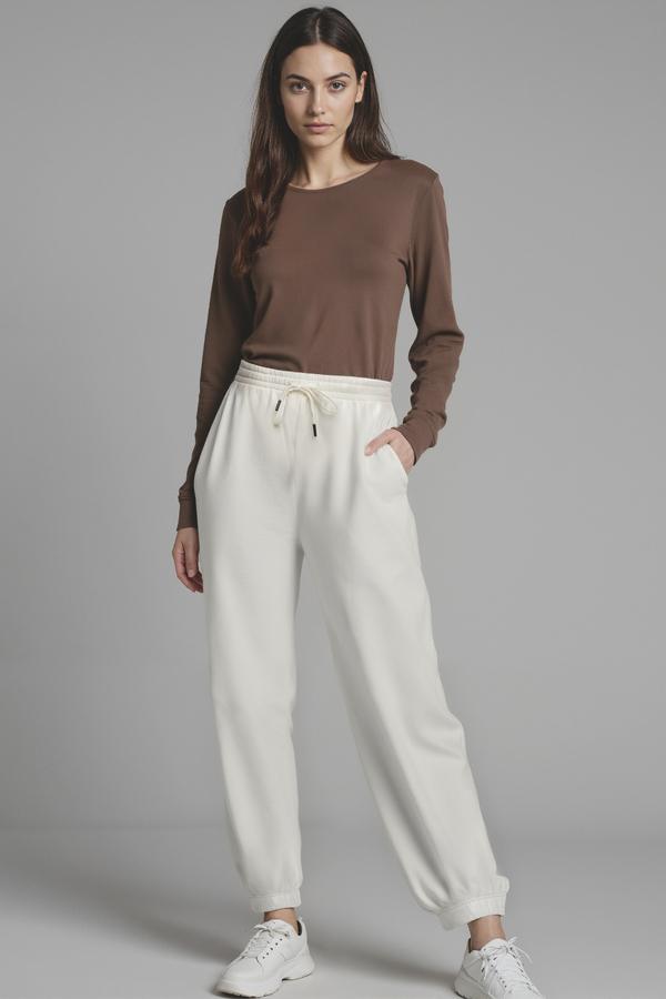 Camila Jogger, alternate angle view, showing visible design features and texture of the soft knit fabric.. 