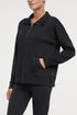Sage 1/2 Zip, alternate angle view, showing visible design features and texture of the soft knit fabric.. 