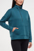 Sage 1/2 Zip, front view, showing visible design features and texture of the soft knit fabric.. 